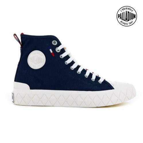 Palladium Palla Ace Canvas High Tops Women's Sneakers Navy / Red | UK F714-BJN